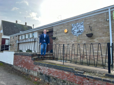 Richard standing outside Podington United Services Club