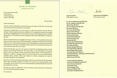 Rural Economy letter to PM