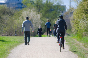 image of people walking and cycling
